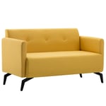 vidaXL 2-personers sofa stofbeklædning 115 x 60 x 67 cm gul