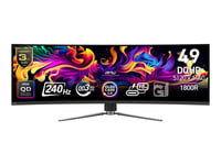 Msi Mpg 491Cqpxde Qd-Oled - Oled-Monitor - Spel - Böjd - 49" - 5120 X 1440 Dual Quad Hd @ 240 Hz - 1000 Cd/M² - 1500000:1 - Displayhdr 400 True Black - 0.03 Ms - 2Xhdmi, Displayport, Usb-C