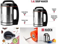 Haden Soup Maker Double Wall Homemade 1000W, 1.6 Litre Black & Stainless Steel 