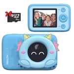 Dragon Touch Instant Camera For Kids, 2 inch 1080P Digital Print Camera with 5 Rolls Print Paper, Dual Camera Lens, Cartoon Stickers, Colouring Pens and Camera Bag for Girls and Boys