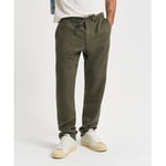 RELAXED LINNEBYXOR, XS, JUNIPER GREEN