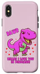 iPhone X/XS Rawr Means I Love You In Dinosaur with Big Pink Dinosaur Case