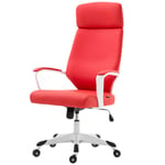 FTFTO Living Decoration Office Chair Desk Chair Chair Furniture Ergonomic Office Swivel with 62 cm High Back with Nylon Legs PU Leather Computer Desk for Home Office Study Room (Color : Orange)