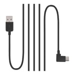 USB-kabel typ-C till USB 2.0 kontakt m. 90-graders vinkel - Svart