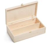 Natural Wooden Wine Bottle Gift Box Case with Lid and 2 Compartments