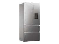 Haier Fd 83 Series 7 Hfw7819ewmp - Kylskåp/Frys - Nedre Frys Med Fransk Dörr Med Vattenbehållare - Wi-Fi - Bredd: 83 Cm - Djup: 66.9 Cm - Höjd: 192.5 Cm - 537 Liter - Klass E - Platinastål