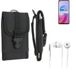 For Oppo A96 + EARPHONES Belt bag outdoor pouch Holster case protection sleeve