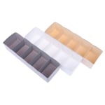 1pc 5 Grids Storage Box For Socks Underwear Plastic Container Ma Beige One Size
