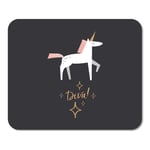 Mousepad Computer Notepad Office Actual Unicorn and Inscription Diva Animals Baby Brush Strokes Home School Game Player Computer Worker Inch
