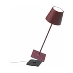 Perenz - Lampe de table led Poldina Pro Bordeaux, rechargeable et dimmable