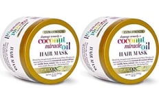 OGX Coconut Miracle Oil Hair Mask for Damaged Hair, Extra Strength, 168g-2 Pack