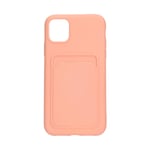 iPhone 11 Silikonskal med Korthållare - Rosa Rosa