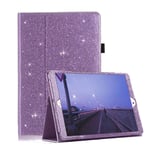 FSCOVER Case for iPad Mini 5th 2019 (7.9 Inch), iPad Mini 4 Cover Glitter Sparkle Leather [Stand & Auto Sleep/Wake] Girly Protective Smart Cover for Apple iPad 4th 5th Generation, Purple