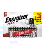 Energizer Batteri Max Aaa/E92 BP12 (8+4)