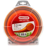 Oregon String Trimmer Line, Replacement Nylon Strimmer Wire for Grass Trimmers & Brushcutters, DIY & Gardening, Universal Fit, All Purpose, Round Cord, 2.4mm x 88m Spool, Orange (69-364-OR)