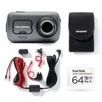 Nextbase 622GW 4K Dash Cam, Hard Wiring Kit, Class 10 U3 64GB SD Card & Case- Full 4k/30fps UHD In Car Camera- Wifi Bluetooth GPS- Super Slow Motion 120fps- Image Stabilisation what3words 140° Front