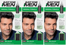 3 X Just For Men Original Formula Men's Hair Color  Real Black