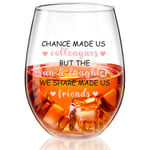 Chance Made Us Colleagues Stemless Wine Glass, 17 Oz Coworker Friend BFF Present for Funny Coworkers Going Away Employees Leaving Farewell Retirement Party Boss Thank You Birthday Present Decor