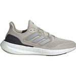 adidas Men's Pureboost 23 Shoes, Halo Silver/Solar red/Lucid Blue, 6.5