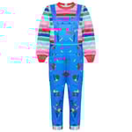 Halloween Child's Play Docka Chucky Cosplay Jumpsuit kostym för 2-16 år barn-blå 12-14 Years