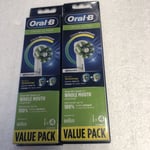 8 Braun Oral B Cross Action Electric Replacement Toothbrush Heads