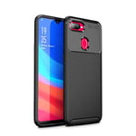 CHEN HUAN CHENG RZY Carbon Fiber Texture Shockproof TPU Case for OPPO F9 / Realme U1 (Black) (Color : Black)