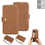 2in1 protection case for Asus Zenfone 10 wallet brown cover pouch
