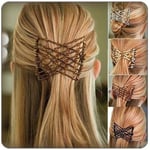 Unbranded Magic hair slide easy double beads stretchy comb clip s