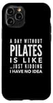 Coque pour iPhone 11 Pro Une journée sans Pilates, c'est comme une blague, je n'en ai aucune idée