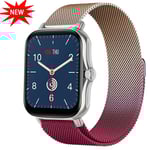 20mm/22mm Milanese armband för Amazfit GTS/4/2/2e/3/GTS2 Mini/GTR 47mm/GTR 4/3/ Pro Metallarmband Amazfit bip /U/S/lite rem Rosa-Lila 20mm Pink-Purple