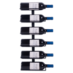 Dante - Väggmonterad vinhylla i svart metall - 6 flaskor