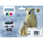 Genuine Epson 26XL T2636 Polar Bear Multipack Ink jet Print Cartridges T26364510