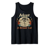 Vintage Adopt A Street Cat Funny Opossum Raccoon Humor Tank Top