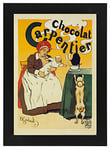 AP15 Vintage 1897 Chocolat Chocolate Carpentier Dog Cat French Advertisement Framed Poster Print Re-Print - A4