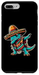 iPhone 7 Plus/8 Plus Colorful Dino Dab Fiesta Funny Dinosaur Sombrero and Poncho Case