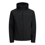 Jack & Jones Men's Soft Shell Fleece Jacket with Hood Workwear Coat, S to 2XL