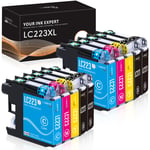 10 Ink Cartridges fit Brother LC223 MFC-J4625DW J5320DW J5620DW J5625DWJ Printer