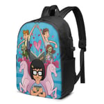 Lawenp Bob Burgers Durable Travel Backpack School Bag Laptops Backpack with USB Charging Port for Men Women
