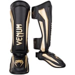 Venum Unisex Elite Shin Guards, Black/Gold, Large