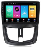 WYFWYT Autoradio carplay Voiture Multimédia pour Peugeot 207 2006-2015 Android Autoradio GPS Stéréo Véhicule Double dans Dash Poste Radio Voiture Soutient USB FM AM Carplay,WiFi:1+16g
