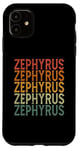 Coque pour iPhone 11 Retro Sur Mesure Prénom Nom Zephyrus