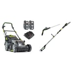 Murray 2x18V (36V) Lithium-Ion 37cm Cordless Lawn Mower IQ18WM37 + Murray IQ18PSH 18V Li-Ion Cordless 20cm Pole Saw & 41cm Hedge Trimmer 2-in-1