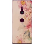 Sony Xperia XZ3 Transparent Mobilskal Färgsprakande Blommor