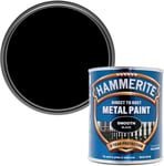 Hammerite Direct to Rust Metal Paint - Smooth Black Finish 750ML