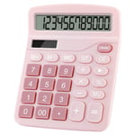 Calculatrice éLectronique à 12 Chiffres Calculatrice Solaire Calculatrice à Double Alimentation Office Financial Basic Calculatrice de Bureau-Rose