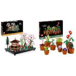 LEGO 10315 Icons Le Jardin Paisible, Kit de Jardinage Botanique Zen avec Fleurs de Lotus & 10329 Icons Les Plantes Miniatures, 9 Fleurs Artificielles à Construire