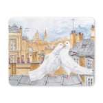 Watercolor Pigeons Doves on The Roof in Paris Rectangle Non-Slip Rubber Laptop Mousepad Mouse Pads/Mouse Mats Case Cover for Office Home Woman Man Employee Boss Work