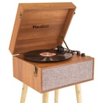 Audizio Fremont retro skivspelare med stativ - Skivspelare Bluetooth med avtagbara ben, Fremont skivspelare med stativ trä