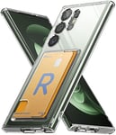 Ringke Compatible avec Coque Portefeuille Samsung Galaxy S23 Ultra 5G [Fusion Card] Transparente Solide Rigide Back TPU Souple Bumper Étui Porte-Cartes Antichoc Protection [Militaire Défense] - Clear
