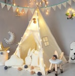 Kids Teepee Tent Padded Mat Cotton Canvas Play Tent Child Play House